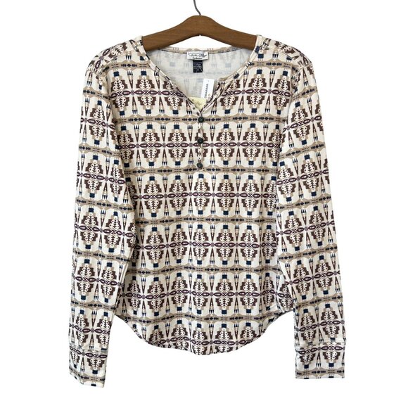 Tasha Polizzi Tops - Tasha Polizzi Kennedy Henley Shirt Women M Cashmere Blanket Print Southwest NEW